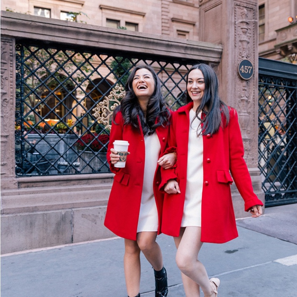 Gal Meets Glam Vibrant Red Pea Coat